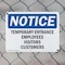 Signmission Temporary Entrance Employees Visitors Customers OSHA Notice Sign, Plastic, 10in W x 7in L, 2PK OS-2PACK-NS-P-710-L-18537 - alternate 3